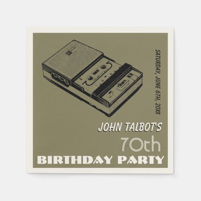 Guardanapo De Papel Papel de festa de aniversário de 70 de Gravador de (Frente)