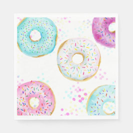 Guardanapo De Papel Papel de festa de aniversário de donut moderno fof