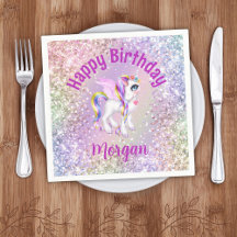 Papel de Festa de Aniversário de Unicórnio Mágico