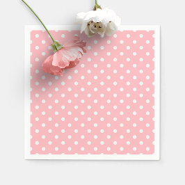 Guardanapo De Papel Papel de festa de bolinhas rosa suave e branco