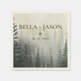 Guardanapo De Papel Papel de Festa de casamento da Floresta Romântica