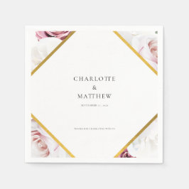 Guardanapo De Papel Papel de Festa de casamento Geométrica Floral Rosa