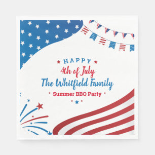 Guardanapo De Papel Papel de festa de verão da família de 4 de julho