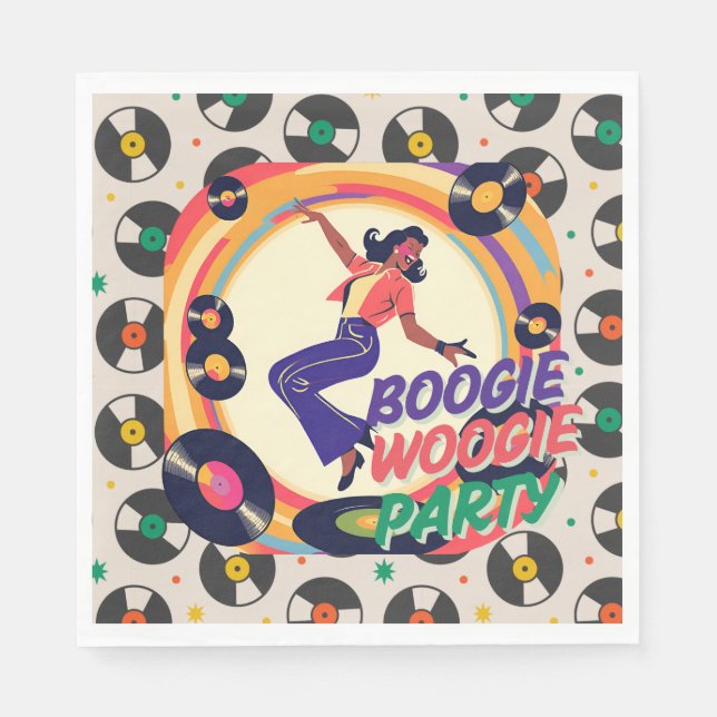 Guardanapo De Papel Papel de festa Retro Boogie Woogie  (Frente)