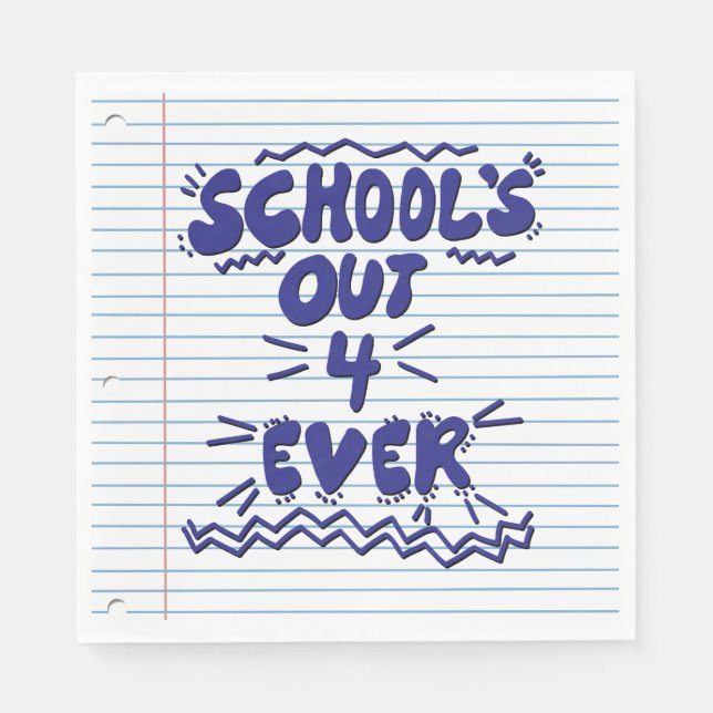 Guardanapo De Papel Papel de Folha Solta School’s Out Forever (Frente)