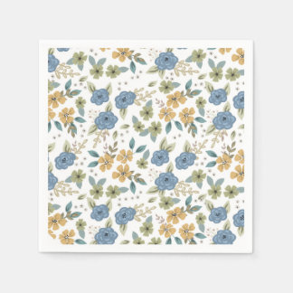 Guardanapo De Papel Papel de Frente Floral Azul Moody Napkin