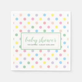 Guardanapo De Papel Papel de Lenços para Chá de Bebê com Pontos Polka 