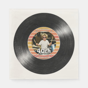 Guardanapo De Papel Papel de Listras de Disco de Vinil para Aniversári