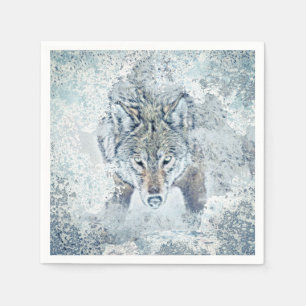 Guardanapo De Papel Papel de Lobo Neve