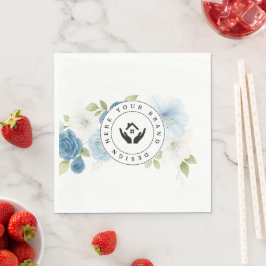 Guardanapo De Papel Papel de Logotipo Personalizado Floral Simples e M