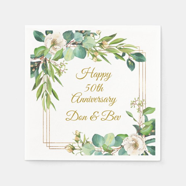 Guardanapo De Papel Papel de moldura Rosa de aquarela (Frente)