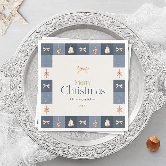 Guardanapo De Papel Papel de Nápoles com Verificação de Natal (Criador carregado)