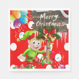 Guardanapo De Papel Papel de Natal Napkins, Feliz Elfo de Natal