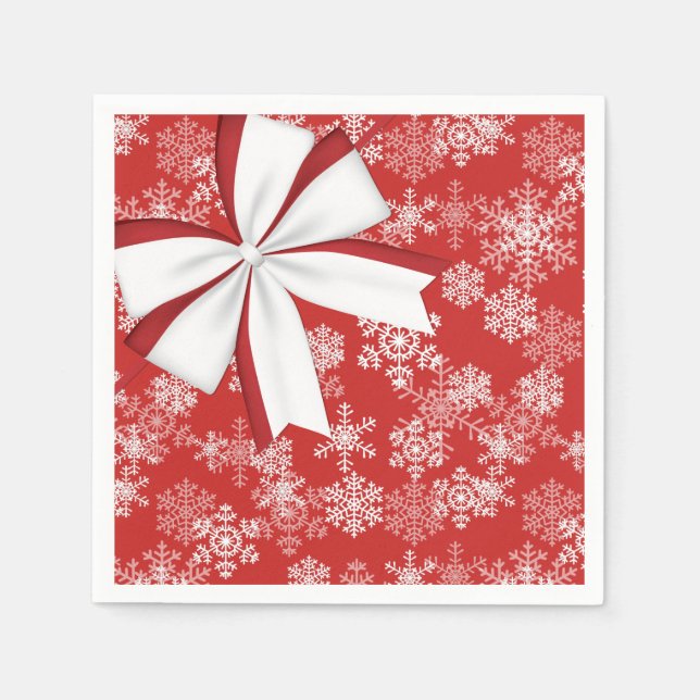Guardanapo De Papel Papel de Natal Napkins-Flocos de Neve (Frente)