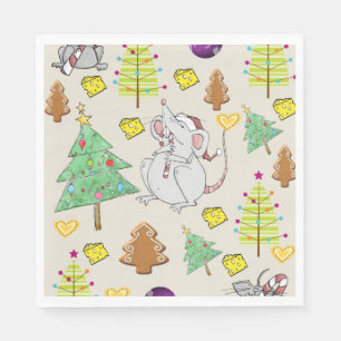 Guardanapo De Papel Papel de Natal Napkins, Mouse Mice Cheese