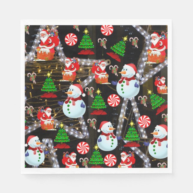 Guardanapo De Papel Papel de Natal Napkins, Snowman (Frente)