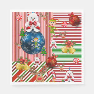 Guardanapo De Papel Papel de Natal Napkins, Urso de Feliz