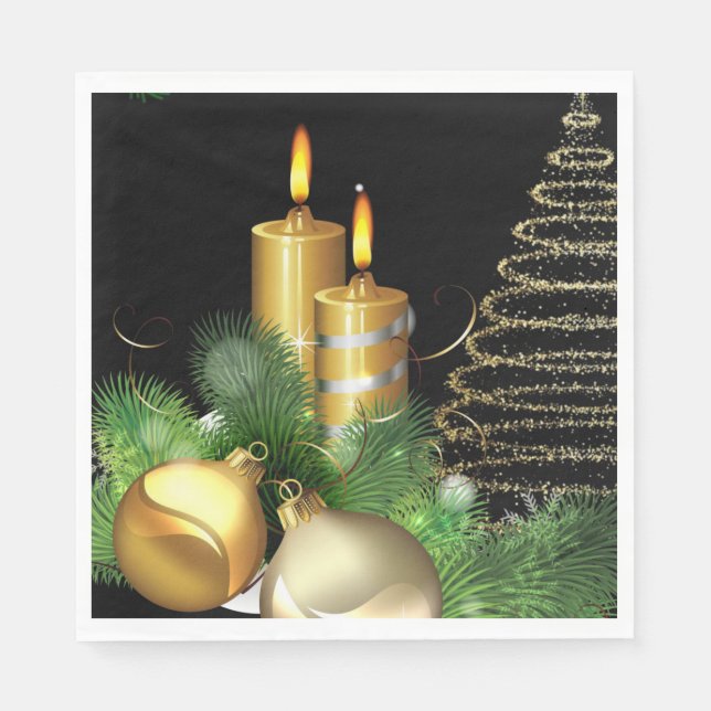Guardanapo De Papel Papel de Natal Napkins, Vela de Natal (Frente)