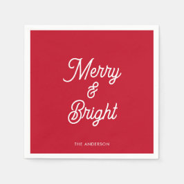 Guardanapo De Papel Papel de Natal vermelho feliz e brilhante