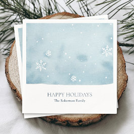 Guardanapo De Papel Papel de Neve Dusty Blue Snowflake Napkin