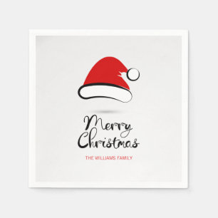 Guardanapo De Papel Papel de Pai Natal Moderno e Feliz Natal Napkin