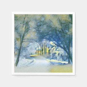 Guardanapo De Papel Papel de paisagem azul de inverno Nápoles