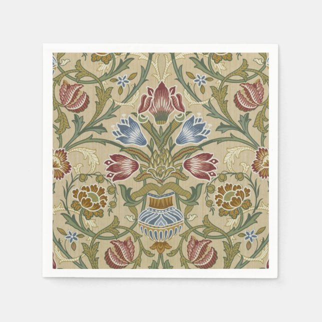 Guardanapo De Papel Papel de Parede Floral Brocado William Morris (Frente)