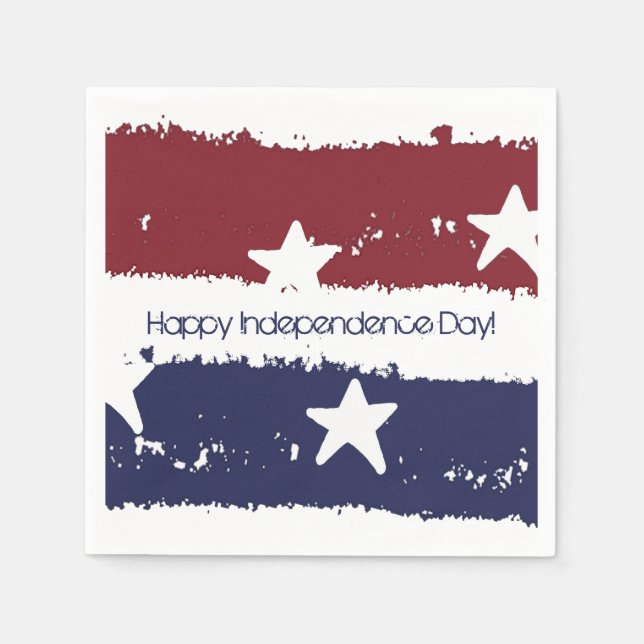 Guardanapo De Papel Papel de pintura vermelho, branco e azul (Frente)