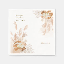 Guardanapo De Papel Papel de Recepção de casamento Terracotta Pampas G