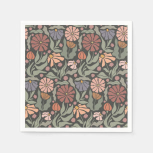 Guardanapo De Papel Papel de Tecido das Flores Retro-Vintage-Cute