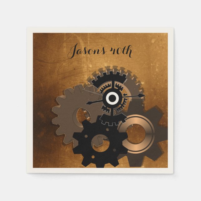 Guardanapo De Papel Papel de Texto Personalizado Steampunk Napkins (Frente)