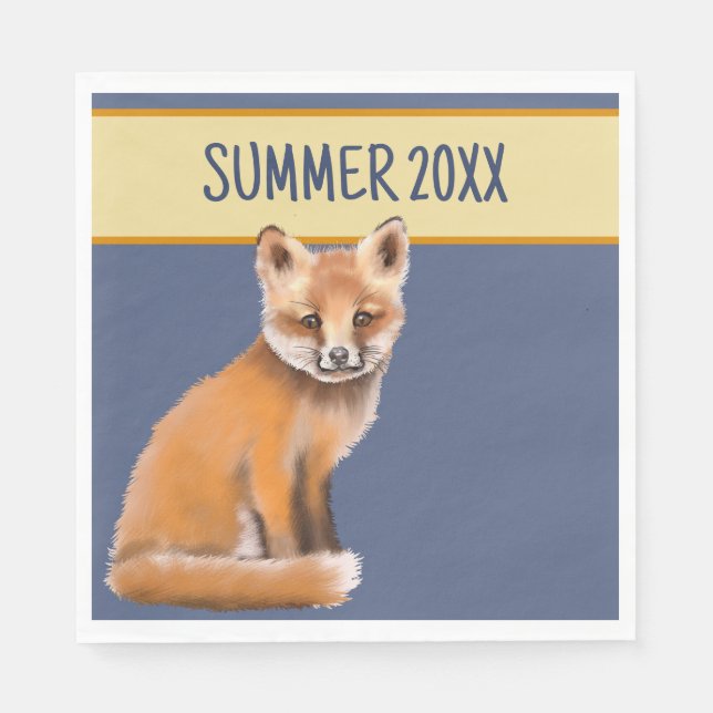 Guardanapo De Papel Papel de Verão Foxy Napkin (Frente)