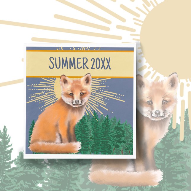Guardanapo De Papel Papel de Verão Foxy Napkin (Criador carregado)