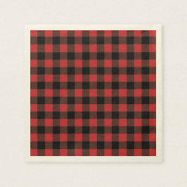 Guardanapo De Papel Papel de Xadrez Red Black Buffalo