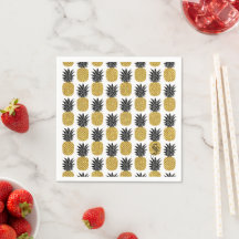 Papel Descartável de Abacaxi Dourado Inicial Perso