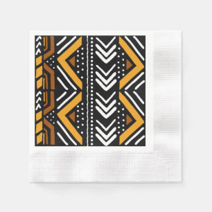 Guardanapo De Papel Papel-Design de Bogolan preto Elegante Africano
