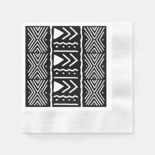 Guardanapo De Papel Papel-Design de Bogolan preto Elegante Africano