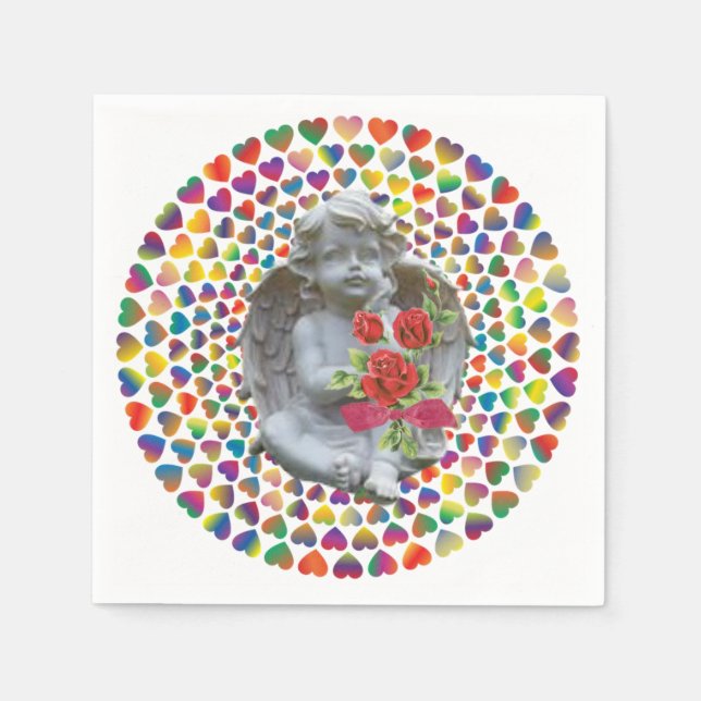 Guardanapo De Papel Papel dia de os namorados Napkins, Angel (Frente)