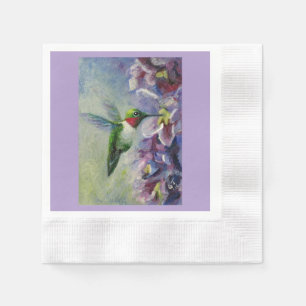 Guardanapo De Papel Papel e Partido de Hummingbird e Flores Napkins