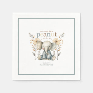 Guardanapo De Papel Papel Elefante para Bebê Azul-Amendoim