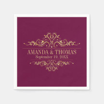 Papel Elegante Burgundy de Casamento Personalizado