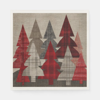 Guardanapo De Papel Papel Elegante de Árvores de Natal Xadrez