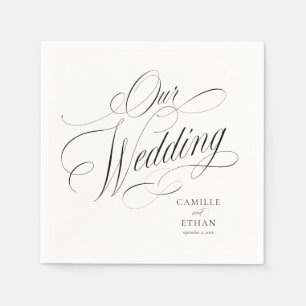 Guardanapo De Papel Papel Elegante para Casamento com Letra de Forma