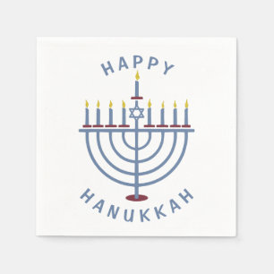 Guardanapo De Papel Papel feliz do partido de Hanukkah Menorah