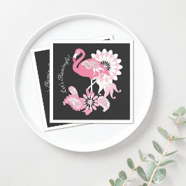 Guardanapo De Papel Papel Flamingo Cor-de-Rosa-Rosa-Paisley Moderno