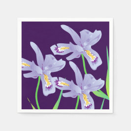 Guardanapo De Papel Papel Flor Roxo Iris Napkin