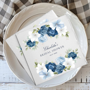 Guardanapo De Papel Papel Floral Azul chá de panela