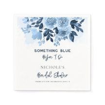 Papel Floral Azul para Chá de Noiva com Letra