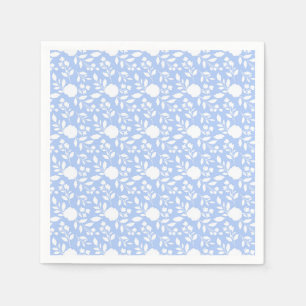 Guardanapo De Papel Papel Floral Branco e Azul Claro Nápoles