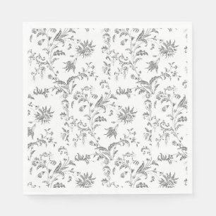 Guardanapo De Papel Papel Floral Preto Nápoles